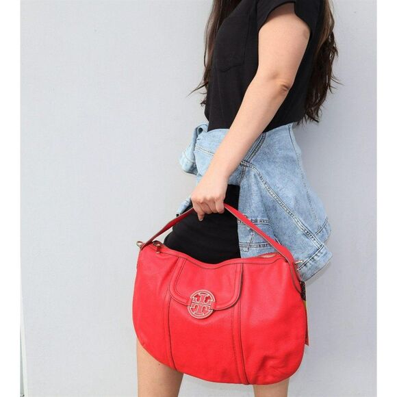 NWT Tory Burch Amanda Shoulder Hobo Bag Lobster - Picture 2 of 16
